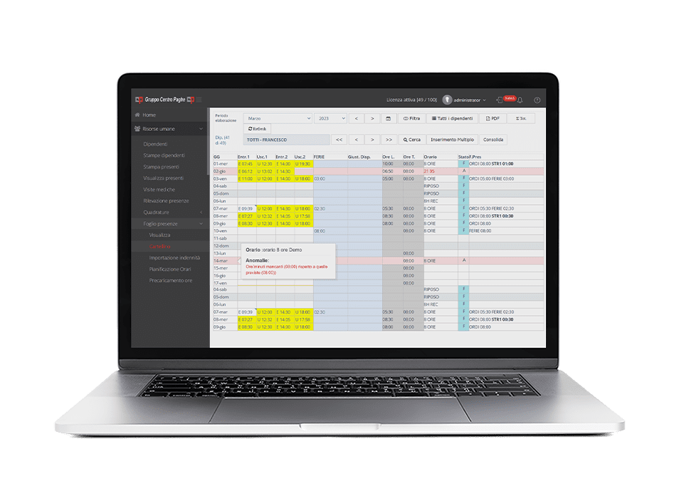 Software rilevazione presenze dipendenti